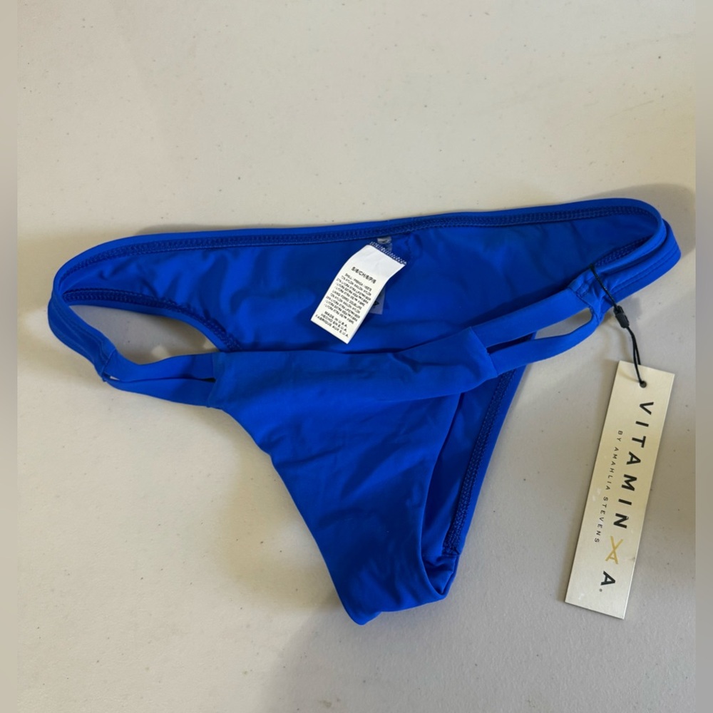 Vitamin A Electric Blue Double-Strap Bikini Bottom